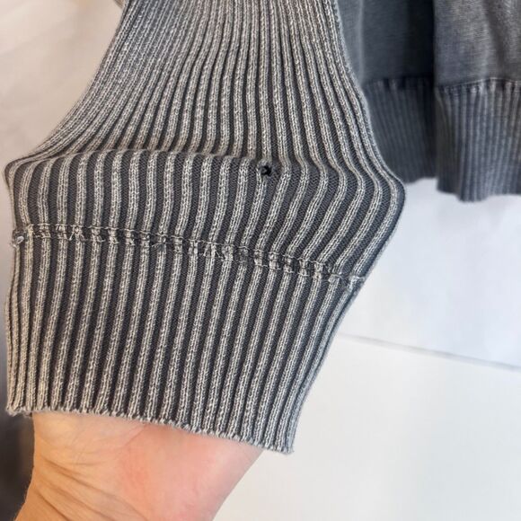 BKE Standard Fit 1/4 Zip Mock Neck Sweater Pullover Ribbed Size XL Gray Casual - Picture 10 of 10